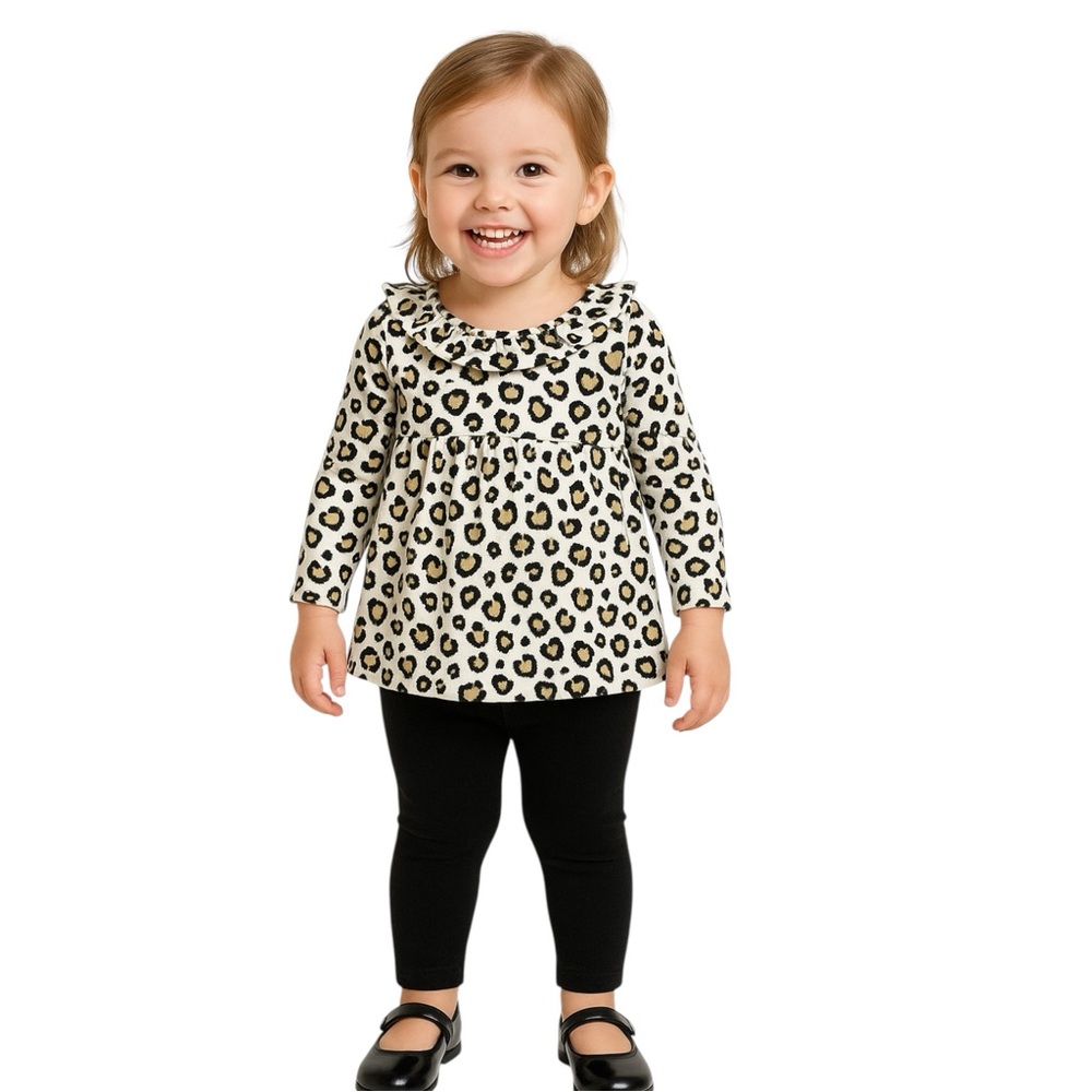 Rachel Zoe Leopard Print Long Sleeve Tunic Top - 4T NWOT